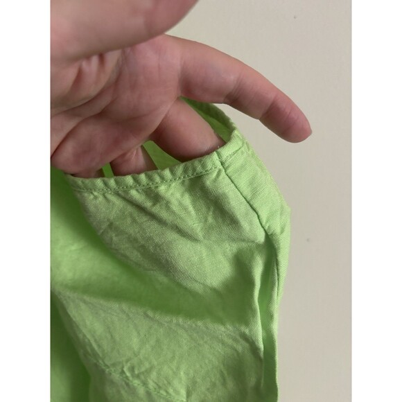 Bob Mackie LINEN Wearable Art PLUS Size 3X Lime Green Embroidered Sleeveless Top - Picture 5 of 8